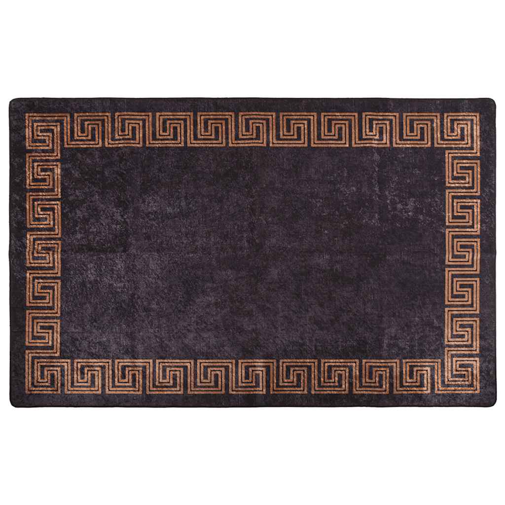 Rug Washable 160x230 cm Black and Gold Anti Slip