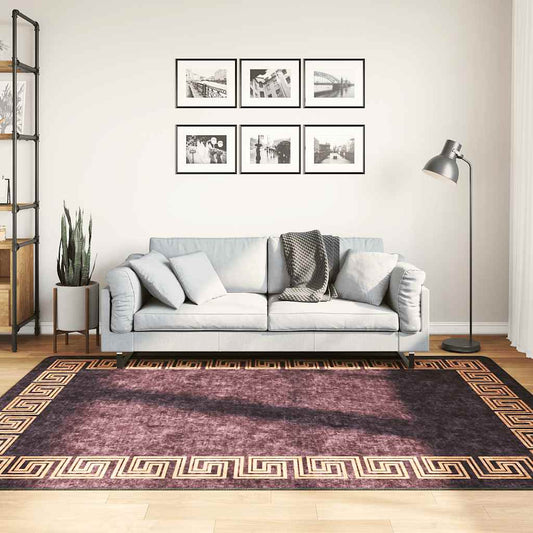 Rug Washable 160x230 cm Black and Gold Anti Slip