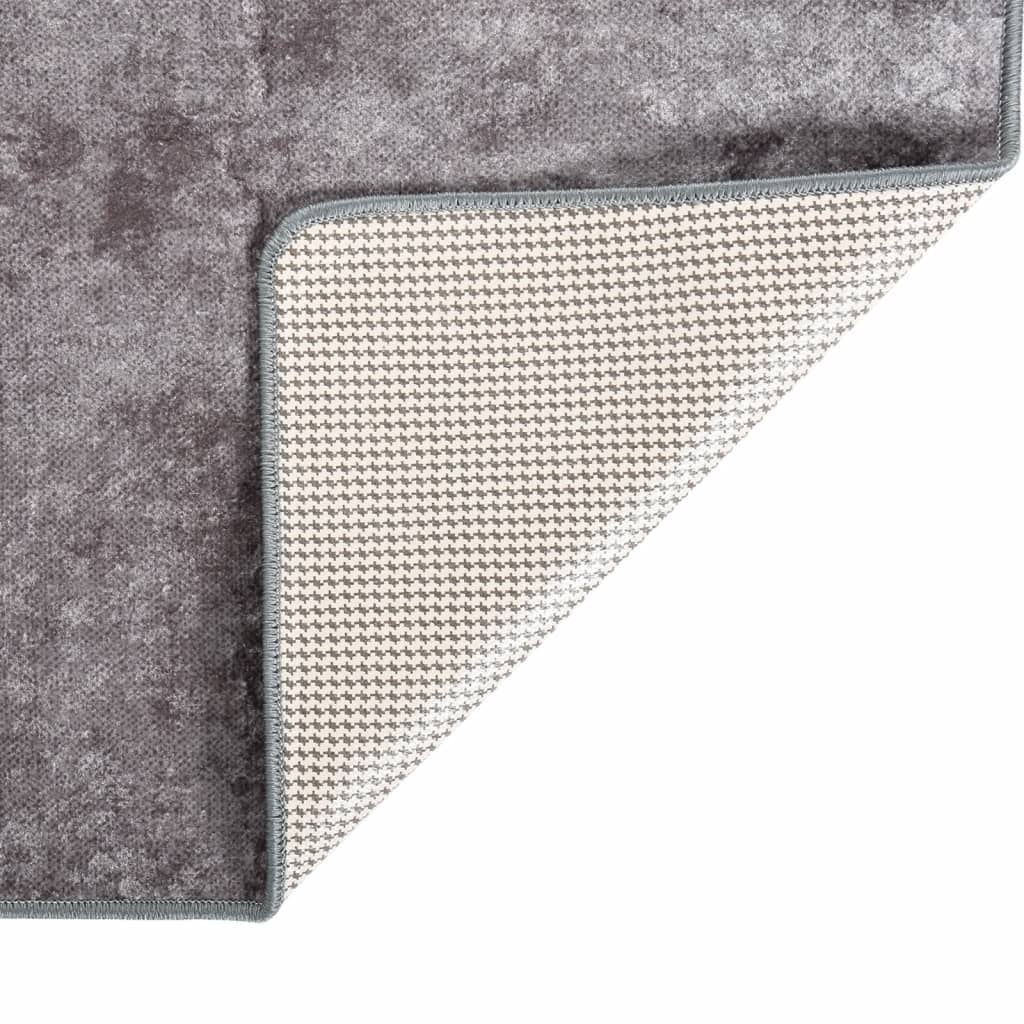 Rug Washable 80x150 cm Grey Anti Slip