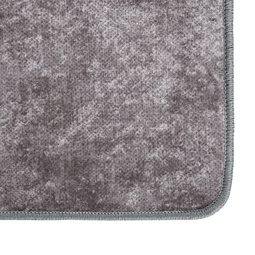 Rug Washable 80x150 cm Grey Anti Slip