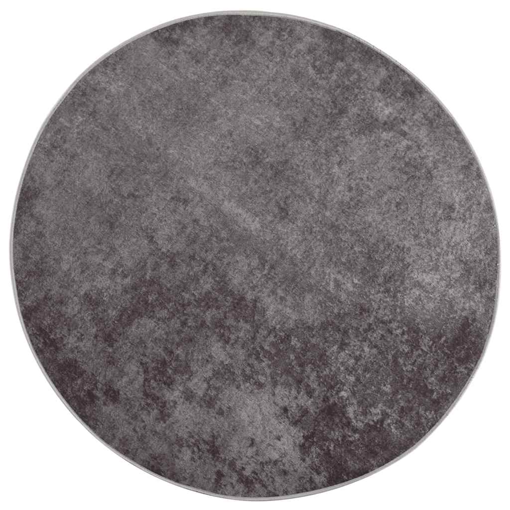 Rug Washable φ120 cm Grey Anti Slip
