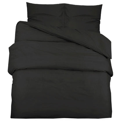 Duvet Cover Set Black 200x220 cm Light-weight Microfiber
