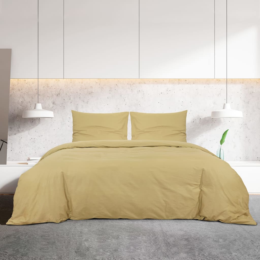 Duvet Cover Set Taupe 200x200 cm Light-weight Microfiber