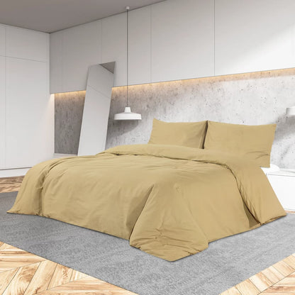 Duvet Cover Set Taupe 240x220 cm Light-weight Microfiber