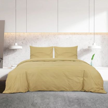 Duvet Cover Set Taupe 260x240 cm Light-weight Microfiber