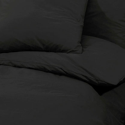 Duvet Cover Set Black 240x220 cm Cotton