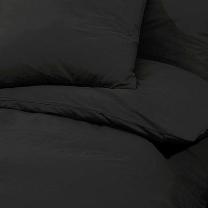 Duvet Cover Set Black 135x200 cm Cotton