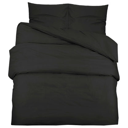 Duvet Cover Set Black 200x220 cm Cotton
