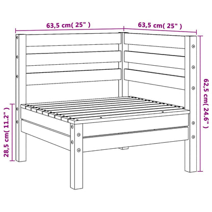 Garden Corner Sofa White Solid Wood Pine