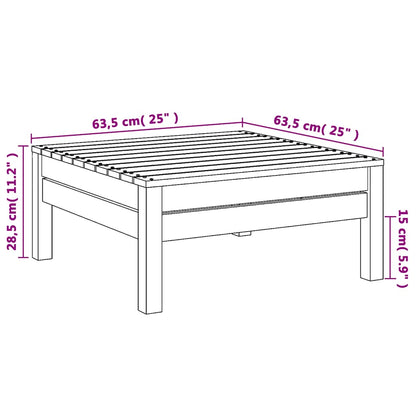 Garden Footstool Grey Solid Pinewood