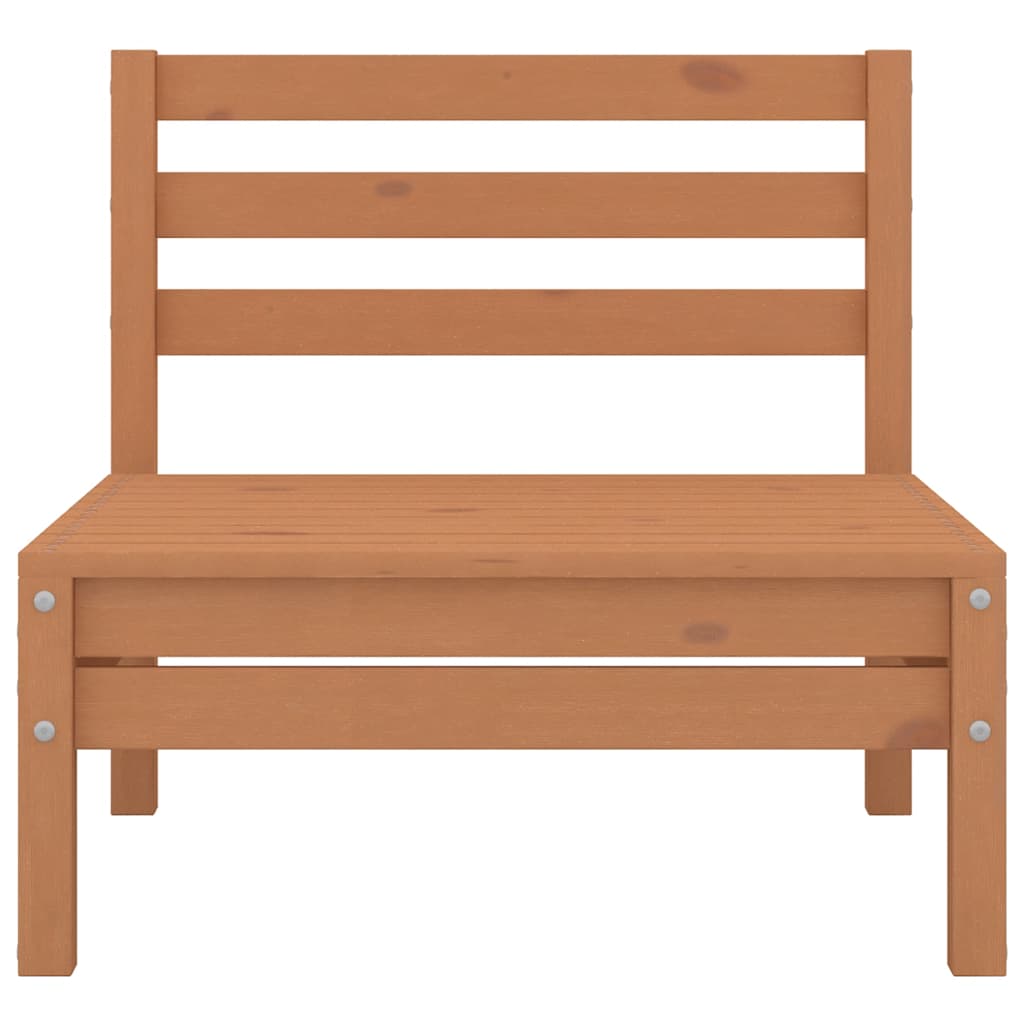Garden Middle Sofas 4 pcs Honey Brown Solid Pinewood
