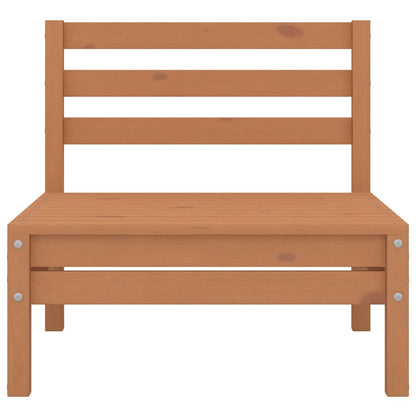 Garden Middle Sofas 4 pcs Honey Brown Solid Pinewood