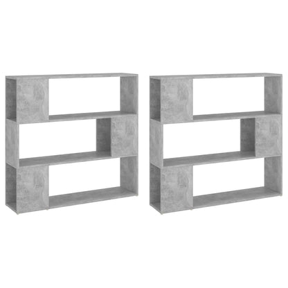 Book Cabinet Room Divider Concrete Grey 100x24x188 cm