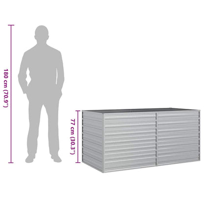 Garden Raised Bed 160x80x77 cm Galvanized Steel Silver