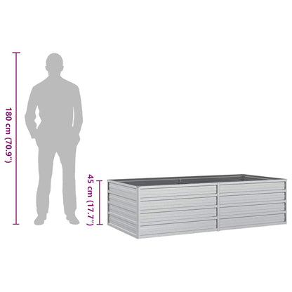 Garden Raised Bed 160x80x45 cm Galvanized Steel Silver