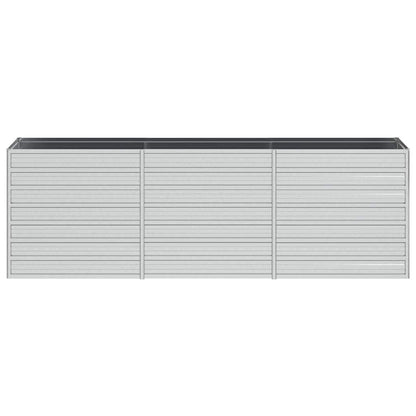 Garden Raised Bed 240x40x77 cm Galvanized Steel Silver