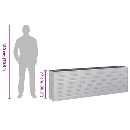 Garden Raised Bed 240x40x77 cm Galvanized Steel Silver
