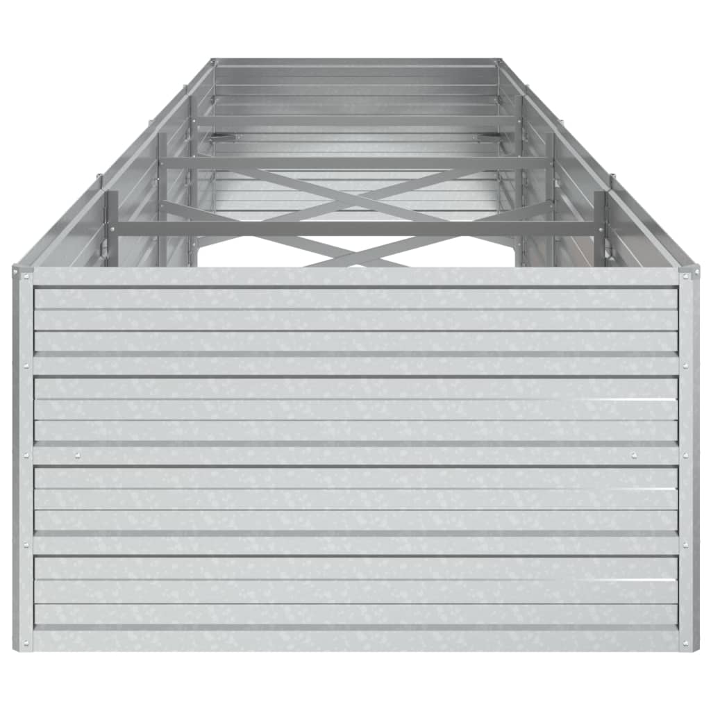 Garden Raised Bed 320x80x45 cm Galvanized Steel Silver