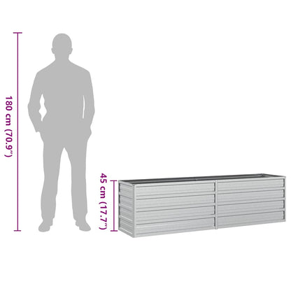 Garden Raised Bed 160x40x45 cm Galvanized Steel Silver