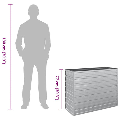 Garden Raised Bed 100x40x77 cm Galvanized Steel Silver