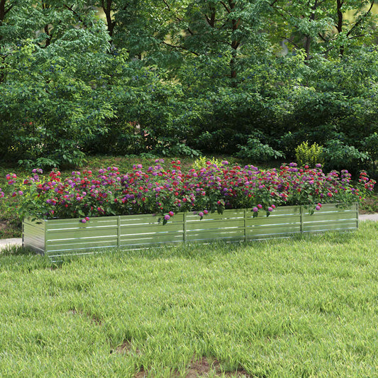 Garden Raised Bed 400x80x45 cm Galvanized Steel Silver