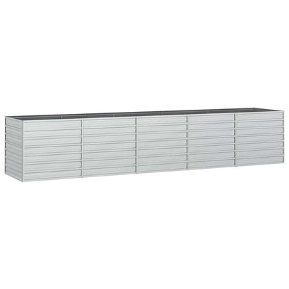 Garden Raised Bed 400x80x77 cm Galvanized Steel Silver
