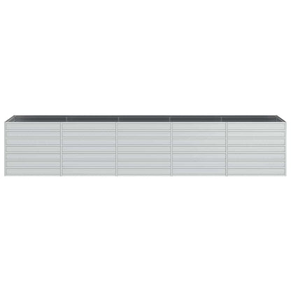 Garden Raised Bed 400x80x77 cm Galvanized Steel Silver