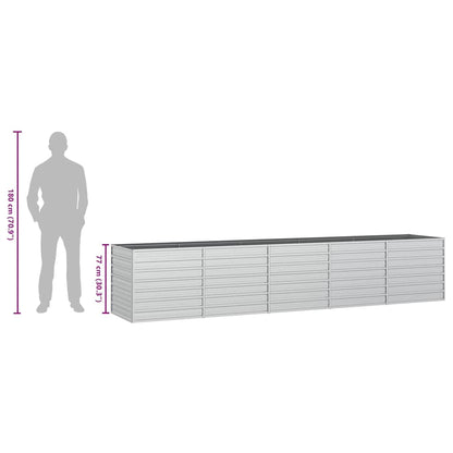 Garden Raised Bed 400x80x77 cm Galvanized Steel Silver