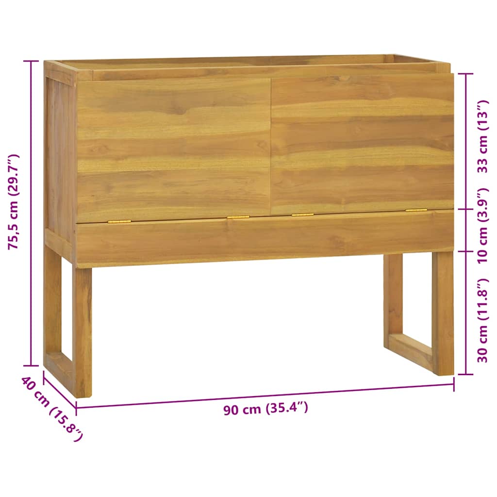 Bathroom Cabinet 90x40x75.5 cm Solid Wood Teak