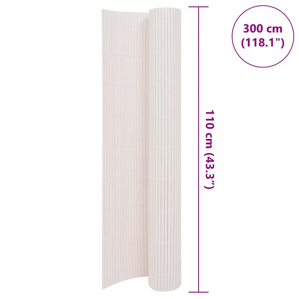 Double-Sided Garden Fence 110x300 cm White