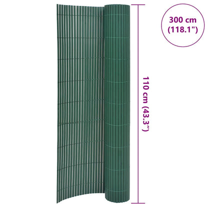 Double-Sided Garden Fence 110x300 cm Green