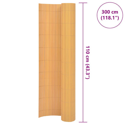 Double-Sided Garden Fence 110x300 cm Yellow