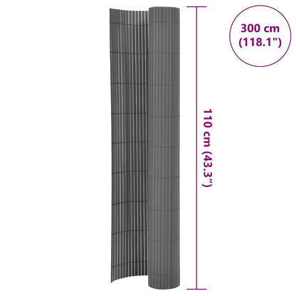 Double-Sided Garden Fence 110x300 cm Grey