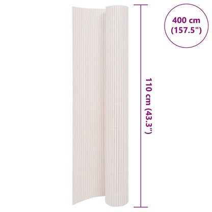 Double-Sided Garden Fence 110x400 cm White