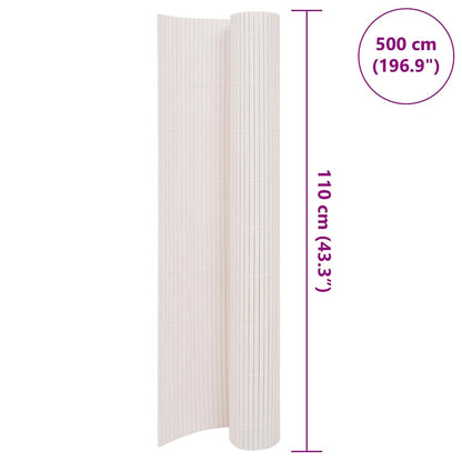 Double-Sided Garden Fence 110x500 cm White