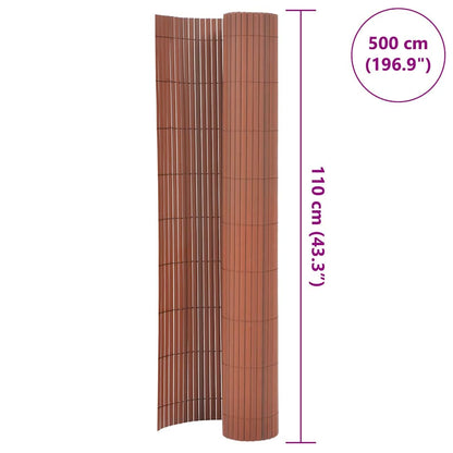 Double-Sided Garden Fence 110x500 cm Brown