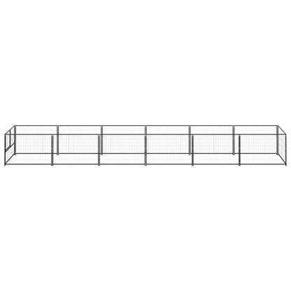 Dog Kennel Black 6 m² Steel
