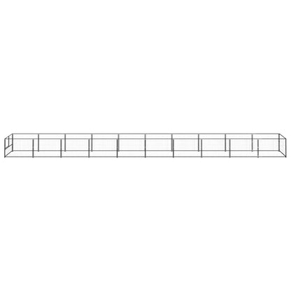 Dog Kennel Black 10 m² Steel