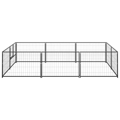 Dog Kennel Black 6 m² Steel