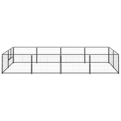 Dog Kennel Black 8 m² Steel