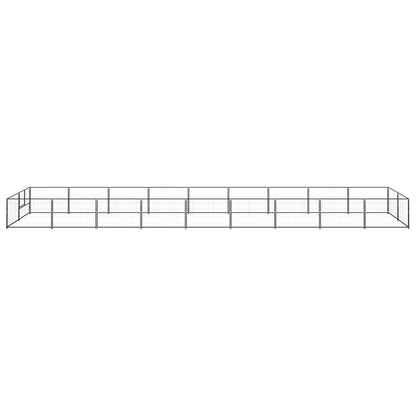 Dog Kennel Black 18 m² Steel