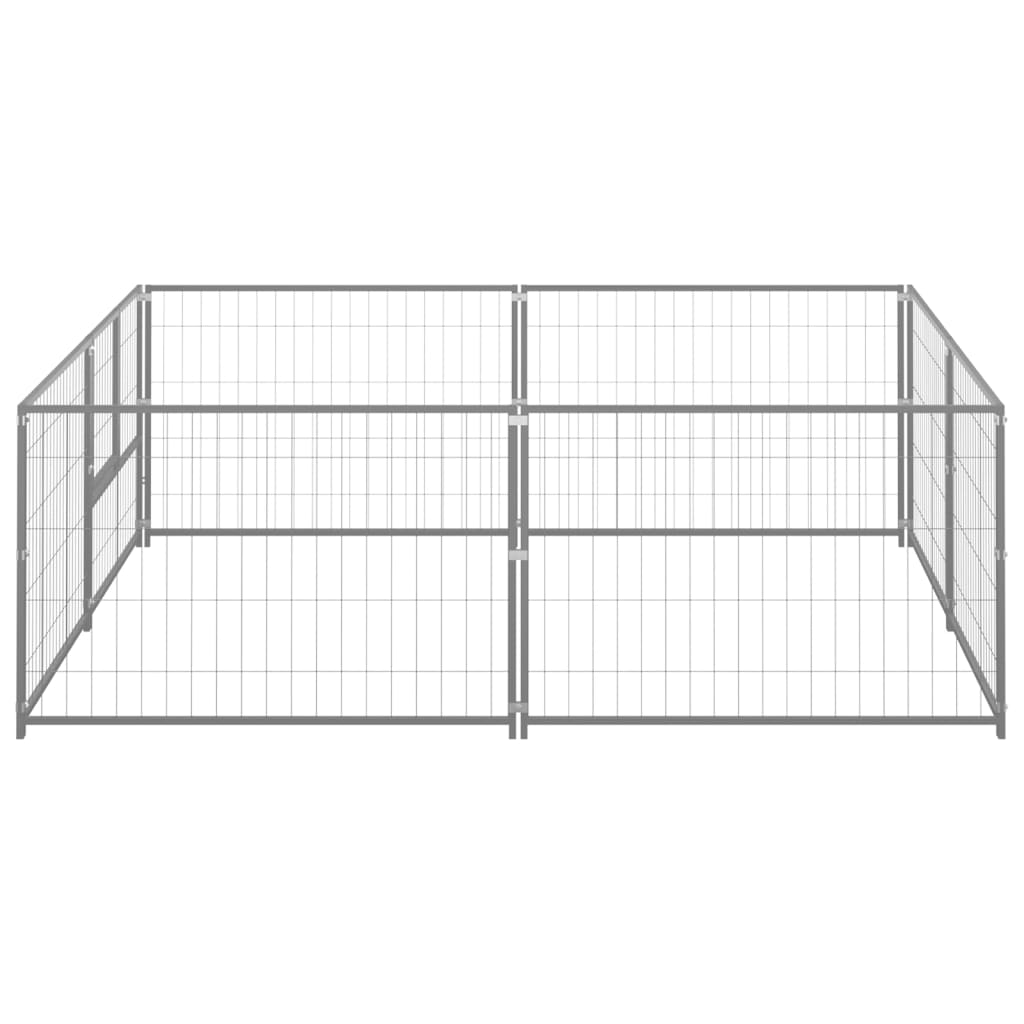 Dog Kennel Silver 4 m² Steel
