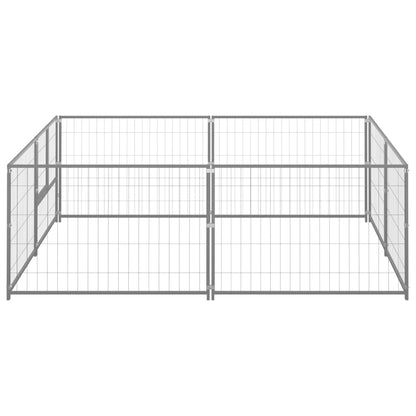 Dog Kennel Silver 4 m² Steel
