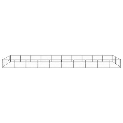 Dog Kennel Black 30 m² Steel