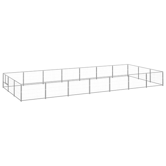 Dog Kennel Silver 21 m² Steel