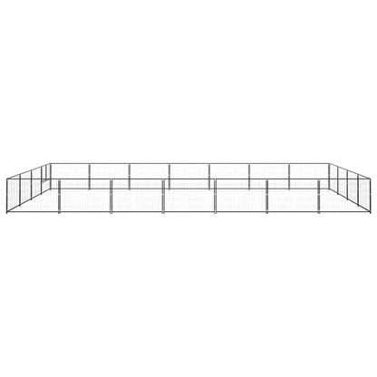 Dog Kennel Black 28 m² Steel