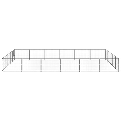 Dog Kennel Black 30 m² Steel