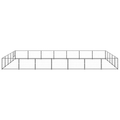 Dog Kennel Black 35 m² Steel