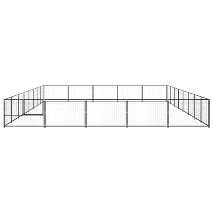 Dog Kennel Black 40 m² Steel