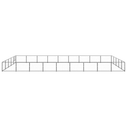 Dog Kennel Black 45 m² Steel